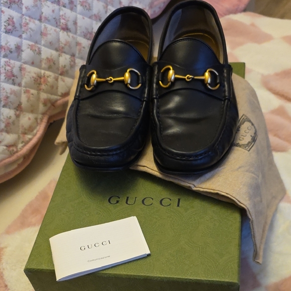 Gucci Men's Horsebit 1953 Leather Loafers Mens SIZE 7